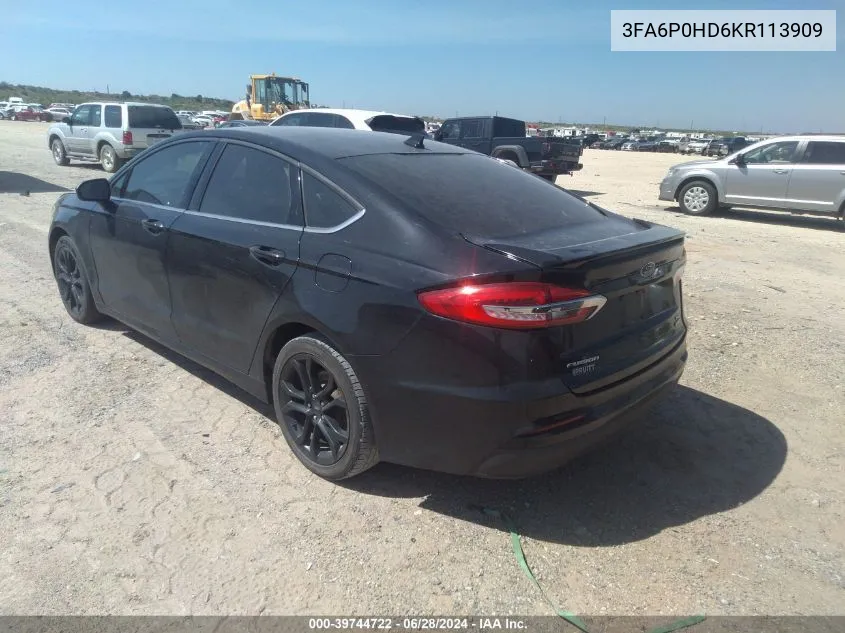 3FA6P0HD6KR113909 2019 Ford Fusion Se