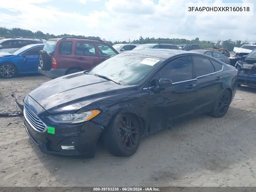 3FA6P0HDXKR160618 2019 Ford Fusion Se