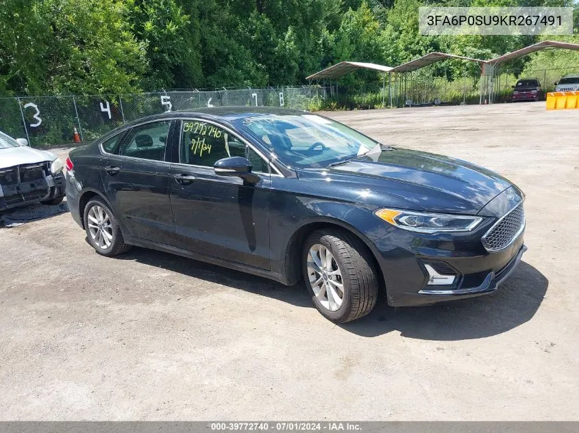 2019 Ford Fusion Energi Titanium VIN: 3FA6P0SU9KR267491 Lot: 39772740