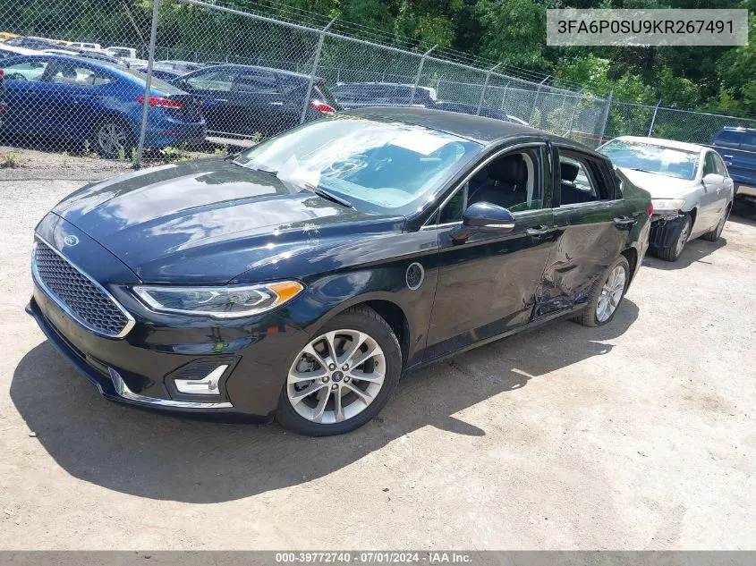 2019 Ford Fusion Energi Titanium VIN: 3FA6P0SU9KR267491 Lot: 39772740