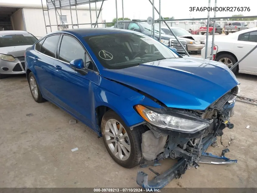 3FA6P0HD0KR276376 2019 Ford Fusion Se