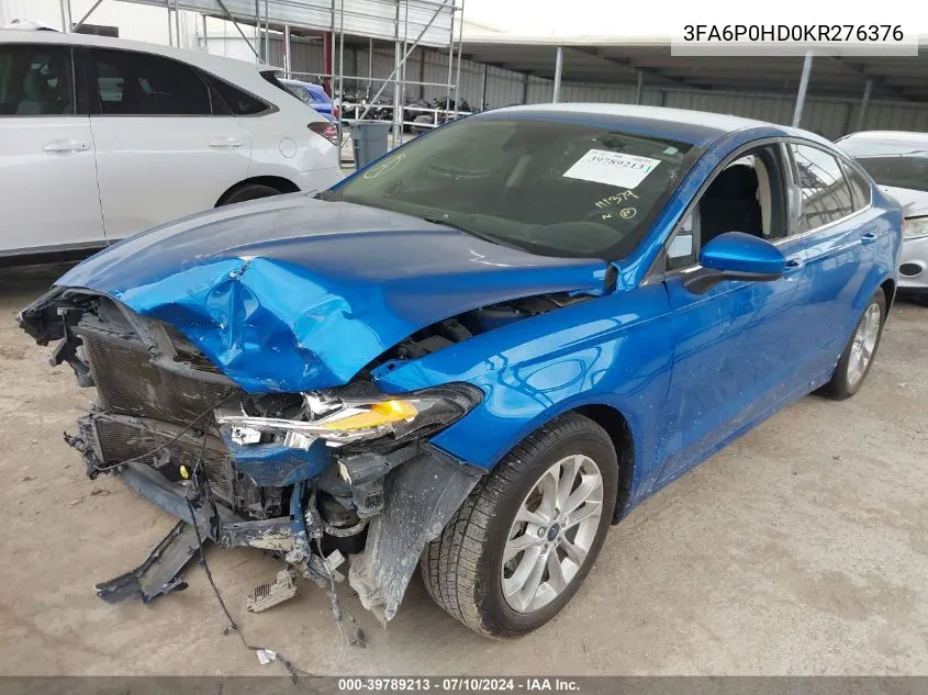 3FA6P0HD0KR276376 2019 Ford Fusion Se