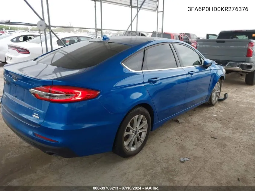 3FA6P0HD0KR276376 2019 Ford Fusion Se