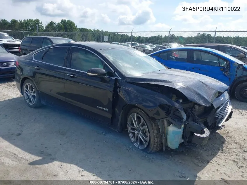 3FA6P0RU4KR110022 2019 Ford Fusion Hybrid Titanium