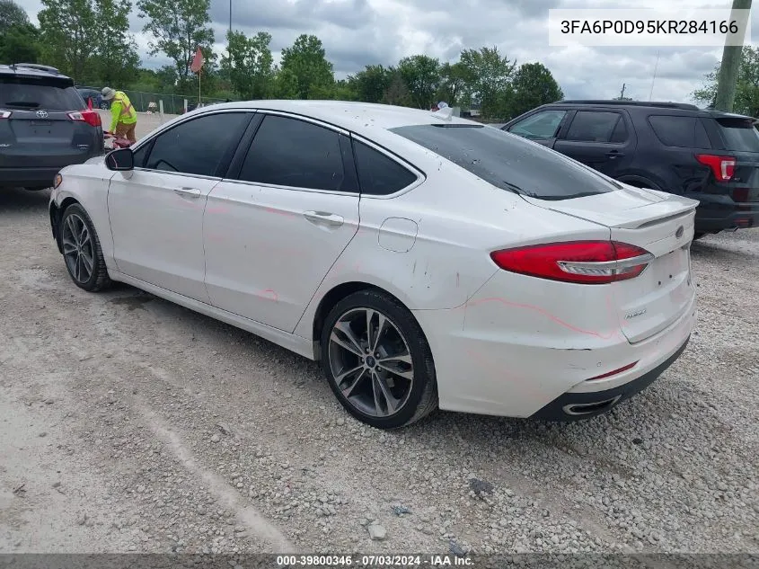 2019 Ford Fusion Titanium VIN: 3FA6P0D95KR284166 Lot: 39800346