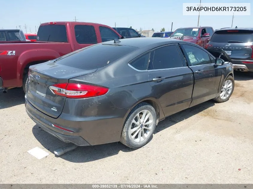 3FA6P0HD6KR173205 2019 Ford Fusion Se