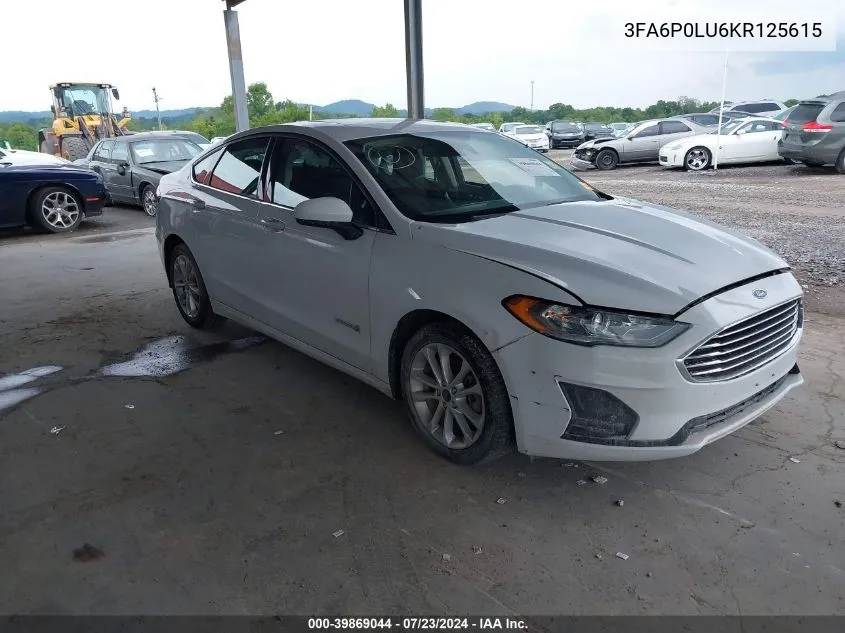 2019 Ford Fusion Hybrid Se VIN: 3FA6P0LU6KR125615 Lot: 39869044