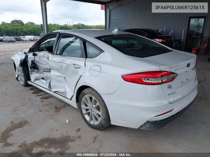 3FA6P0LU6KR125615 2019 Ford Fusion Hybrid Se