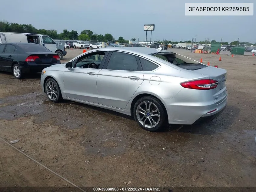 3FA6P0CD1KR269685 2019 Ford Fusion Sel