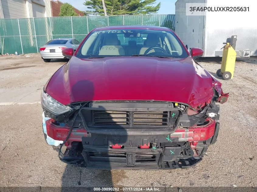 2019 Ford Fusion Hybrid Se VIN: 3FA6P0LUXKR205631 Lot: 39890282