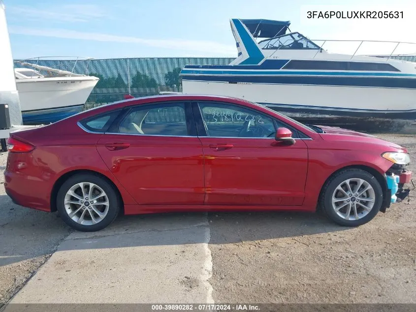 2019 Ford Fusion Hybrid Se VIN: 3FA6P0LUXKR205631 Lot: 39890282