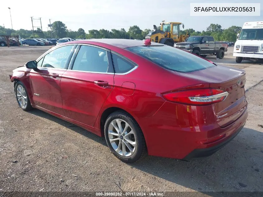 3FA6P0LUXKR205631 2019 Ford Fusion Hybrid Se