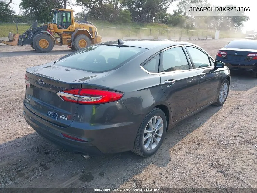 2019 Ford Fusion Se VIN: 3FA6P0HD8KR283866 Lot: 39893945