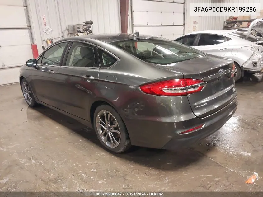 2019 Ford Fusion Sel VIN: 3FA6P0CD9KR199286 Lot: 39900647