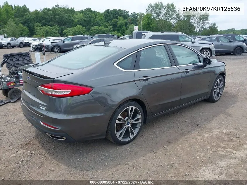 2019 Ford Fusion Titanium VIN: 3FA6P0K97KR125636 Lot: 39905084