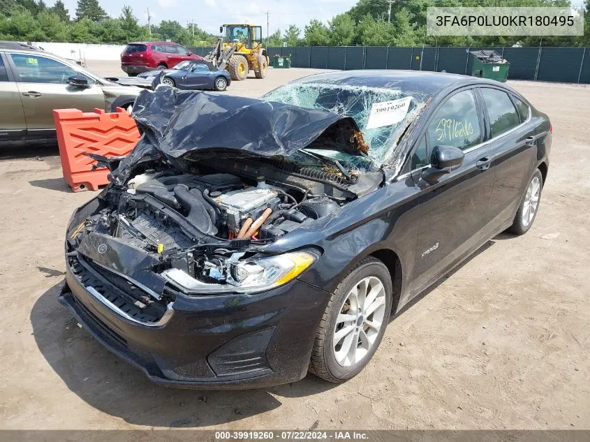 2019 Ford Fusion Hybrid Se VIN: 3FA6P0LU0KR180495 Lot: 39919260