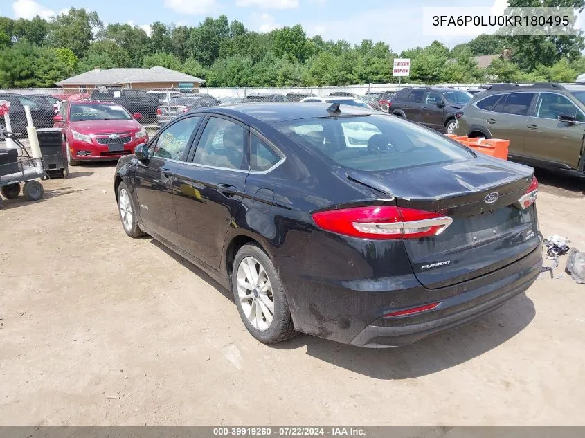 3FA6P0LU0KR180495 2019 Ford Fusion Hybrid Se