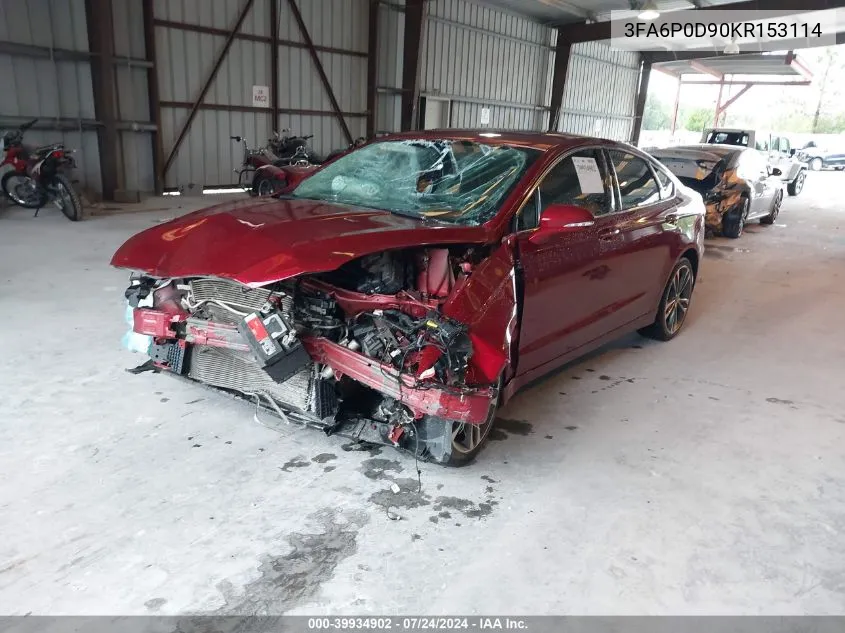 3FA6P0D90KR153114 2019 Ford Fusion Titanium