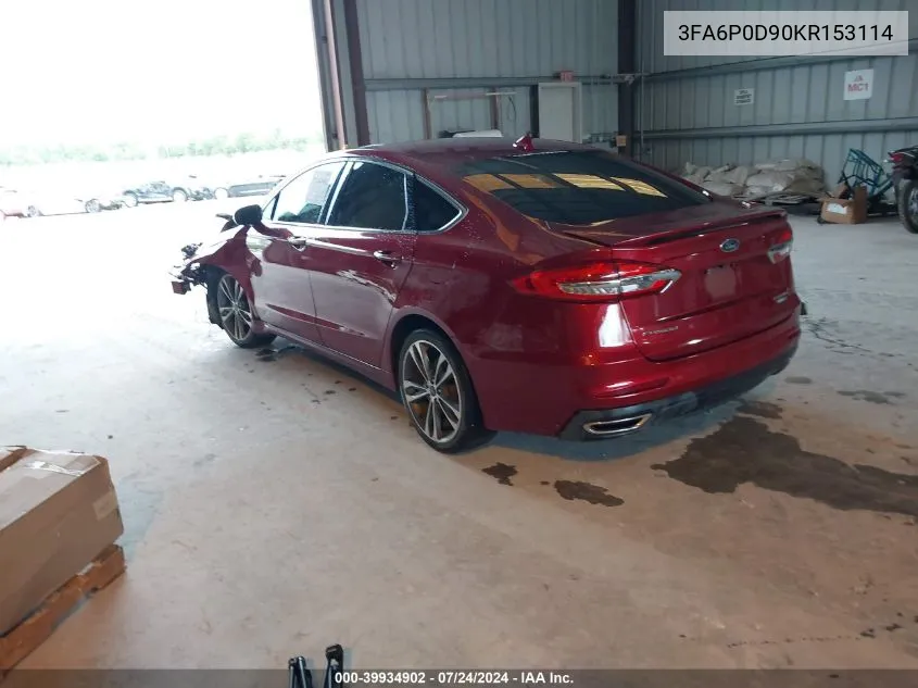 3FA6P0D90KR153114 2019 Ford Fusion Titanium