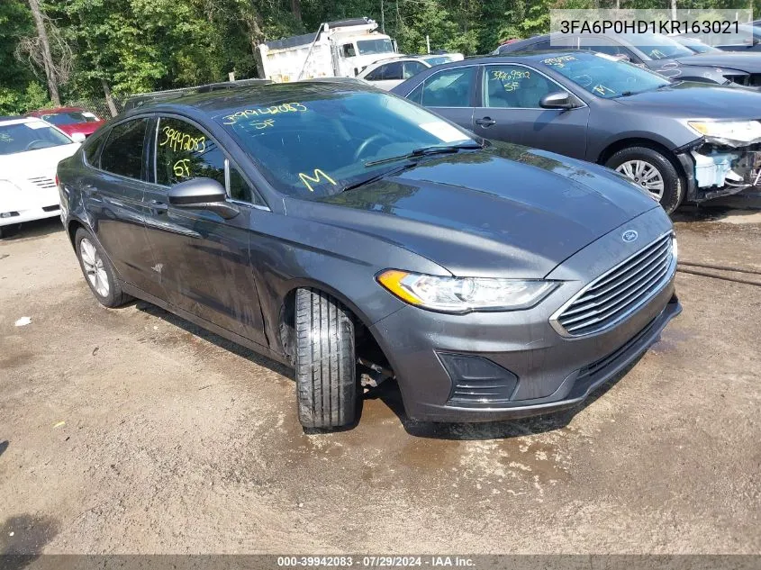 2019 Ford Fusion Se VIN: 3FA6P0HD1KR163021 Lot: 39942083