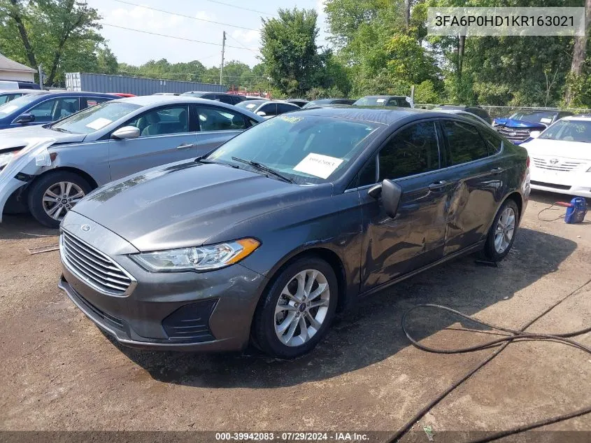 2019 Ford Fusion Se VIN: 3FA6P0HD1KR163021 Lot: 39942083