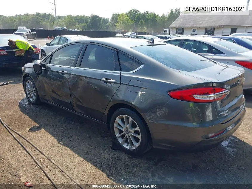 2019 Ford Fusion Se VIN: 3FA6P0HD1KR163021 Lot: 39942083