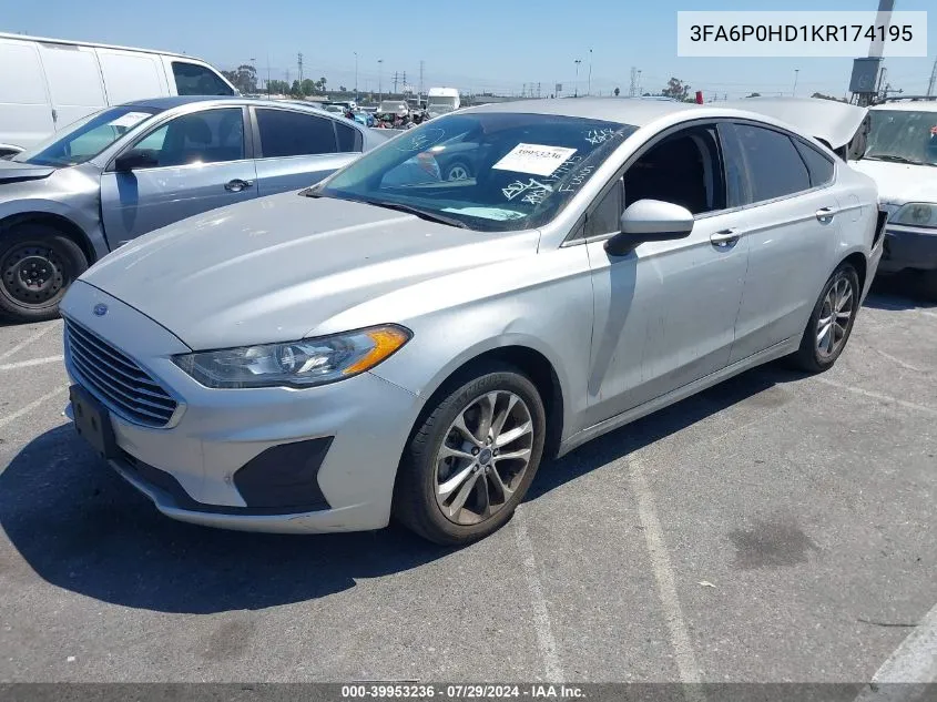 3FA6P0HD1KR174195 2019 Ford Fusion Se