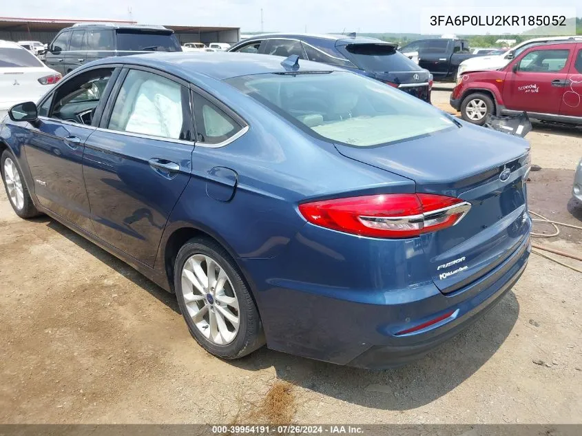 2019 Ford Fusion Hybrid Se VIN: 3FA6P0LU2KR185052 Lot: 39954191