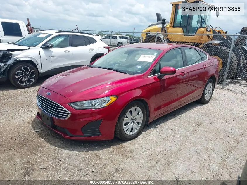 3FA6P0G7XKR113858 2019 Ford Fusion S