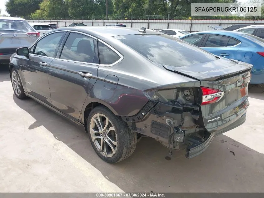 3FA6P0RU5KR106125 2019 Ford Fusion Hybrid Titanium