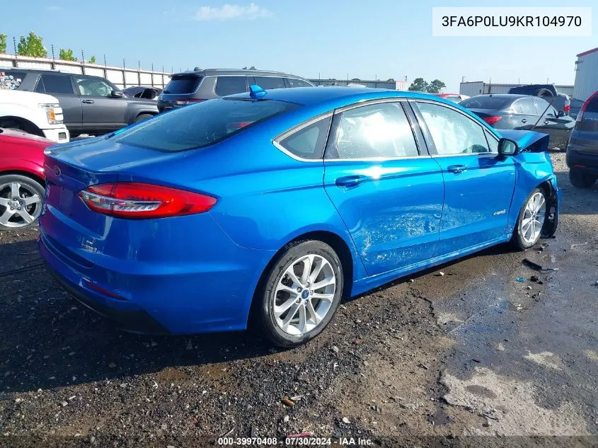 3FA6P0LU9KR104970 2019 Ford Fusion Hybrid Se