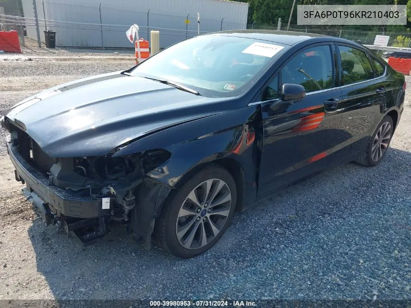 3FA6P0T96KR210403 2019 Ford Fusion Se