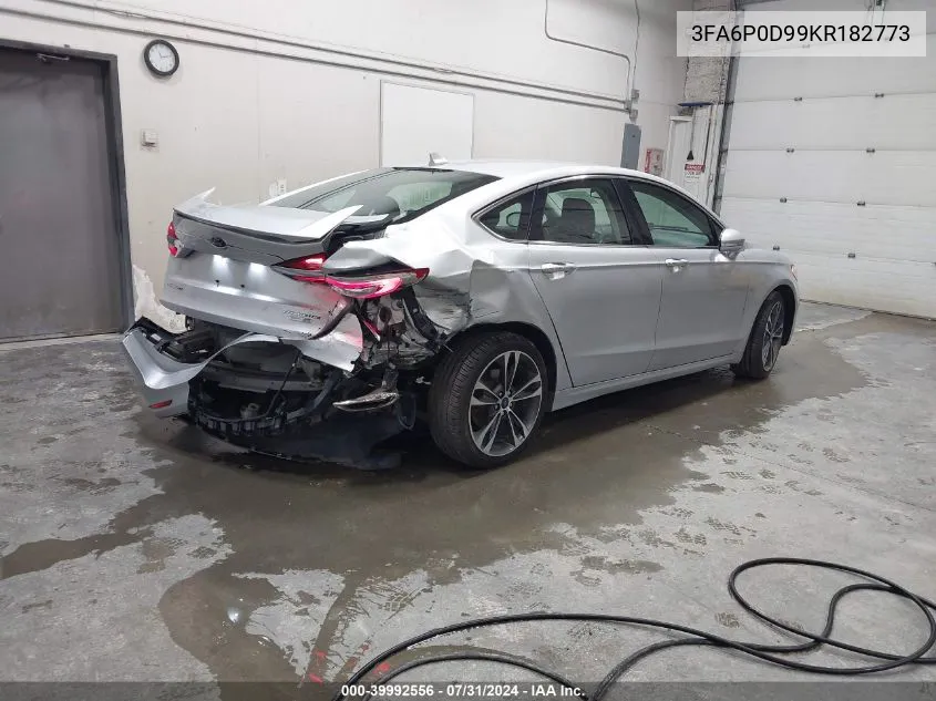 2019 Ford Fusion Titanium VIN: 3FA6P0D99KR182773 Lot: 39992556