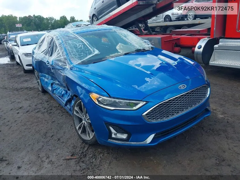 3FA6P0K92KR172475 2019 Ford Fusion Titanium