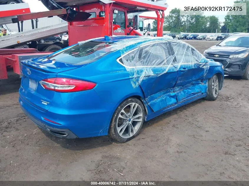 3FA6P0K92KR172475 2019 Ford Fusion Titanium