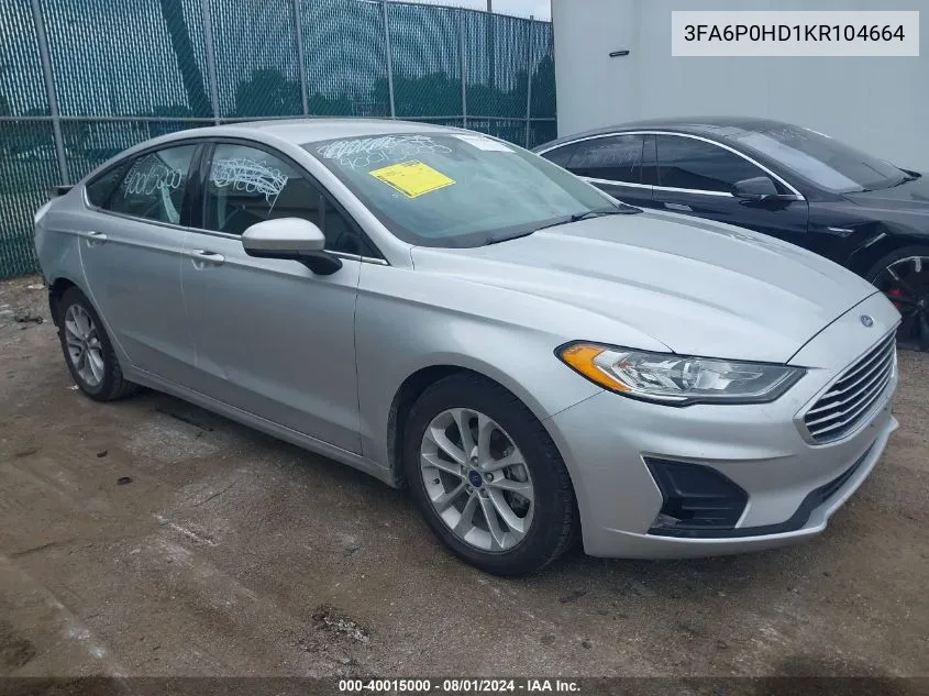 3FA6P0HD1KR104664 2019 Ford Fusion Se