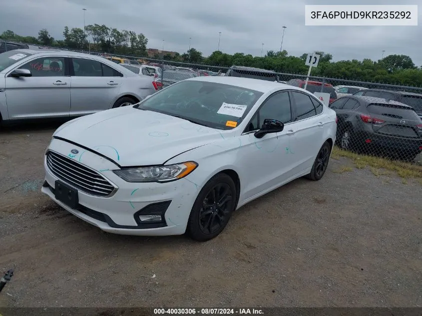 3FA6P0HD9KR235292 2019 Ford Fusion Se