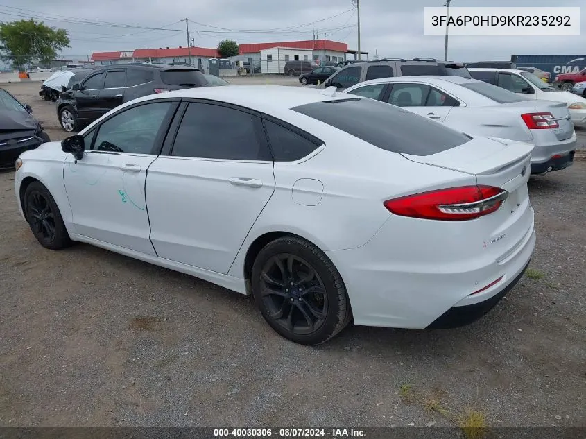 3FA6P0HD9KR235292 2019 Ford Fusion Se