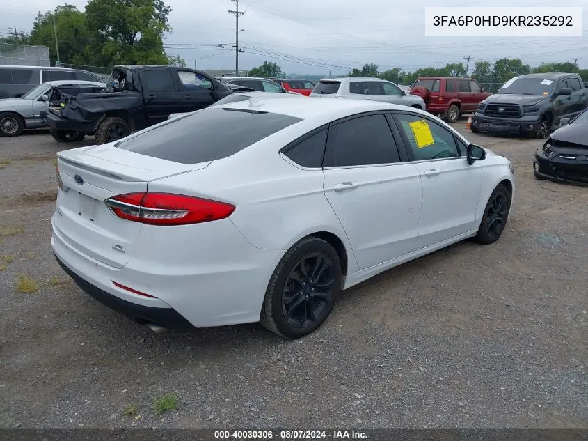 3FA6P0HD9KR235292 2019 Ford Fusion Se