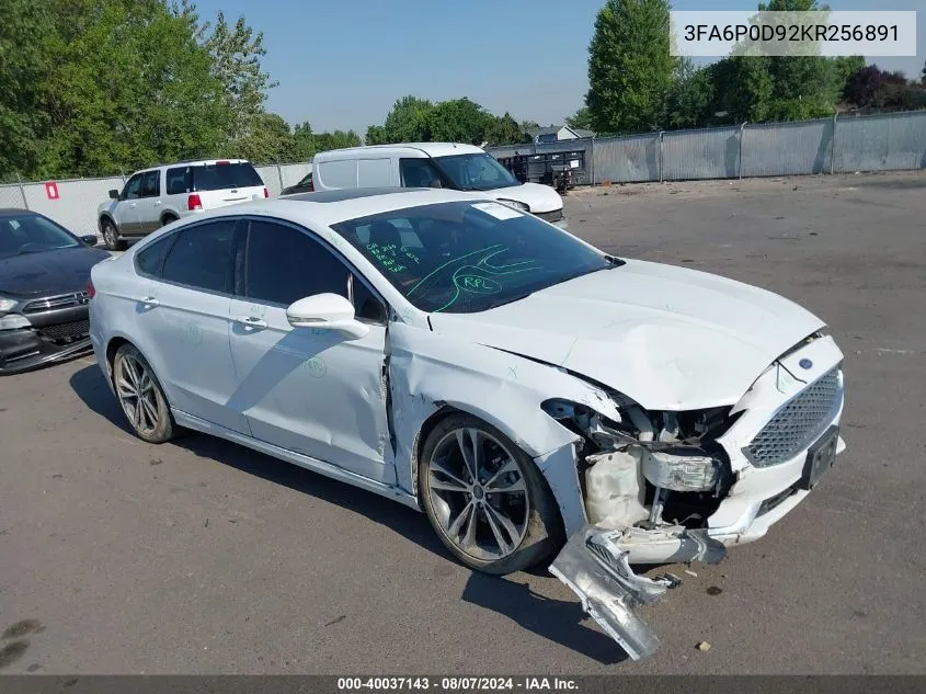 3FA6P0D92KR256891 2019 Ford Fusion Titanium