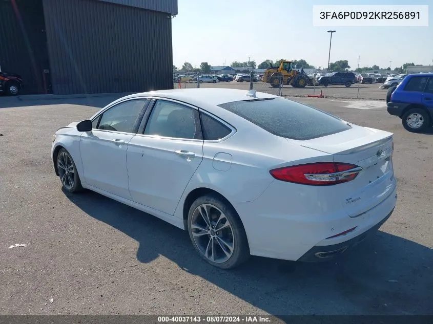 3FA6P0D92KR256891 2019 Ford Fusion Titanium