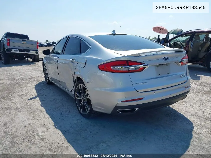 3FA6P0D99KR138546 2019 Ford Fusion Titanium