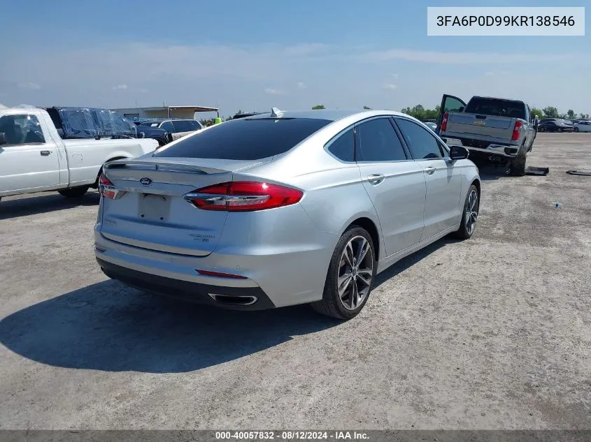 3FA6P0D99KR138546 2019 Ford Fusion Titanium