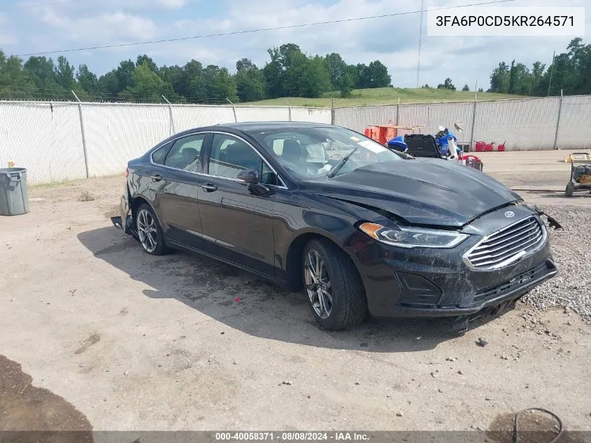 3FA6P0CD5KR264571 2019 Ford Fusion Sel