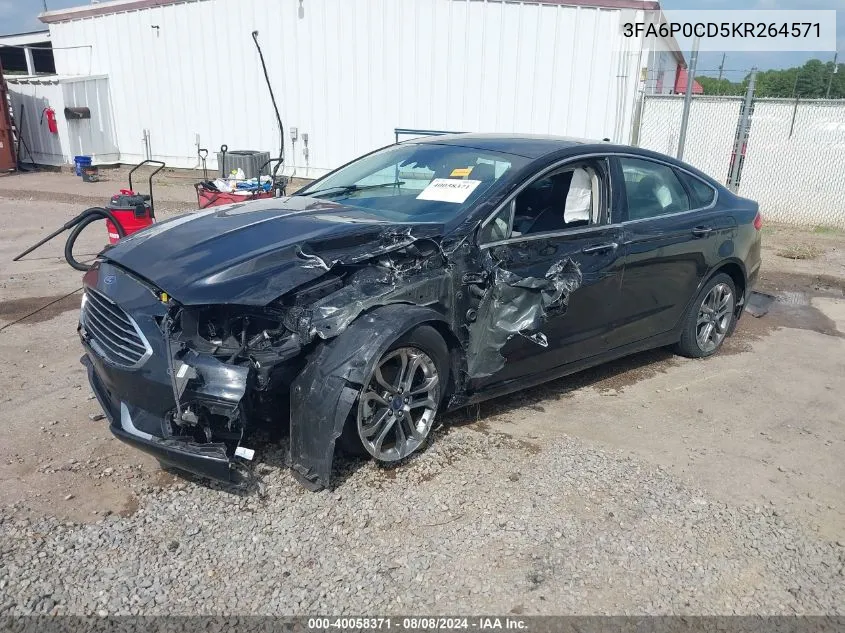 3FA6P0CD5KR264571 2019 Ford Fusion Sel