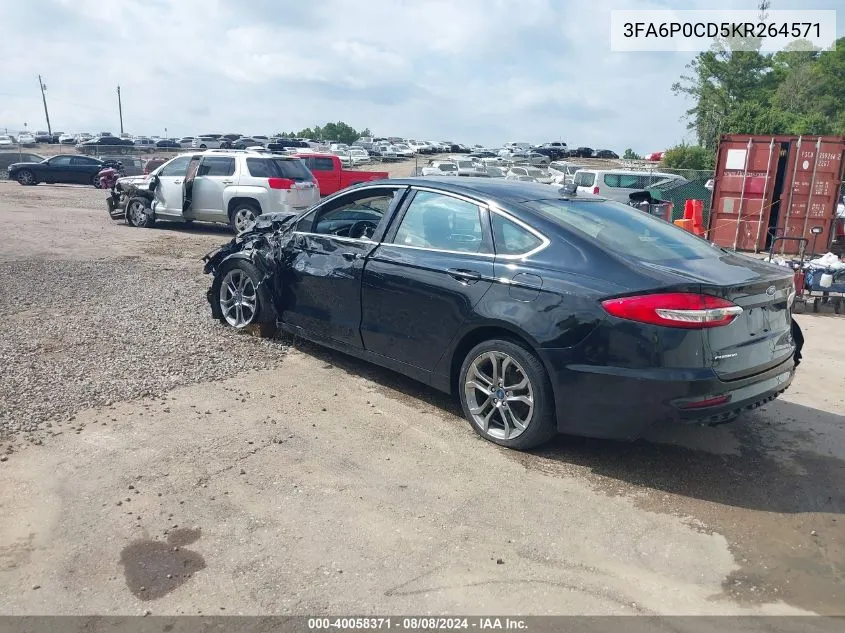 3FA6P0CD5KR264571 2019 Ford Fusion Sel