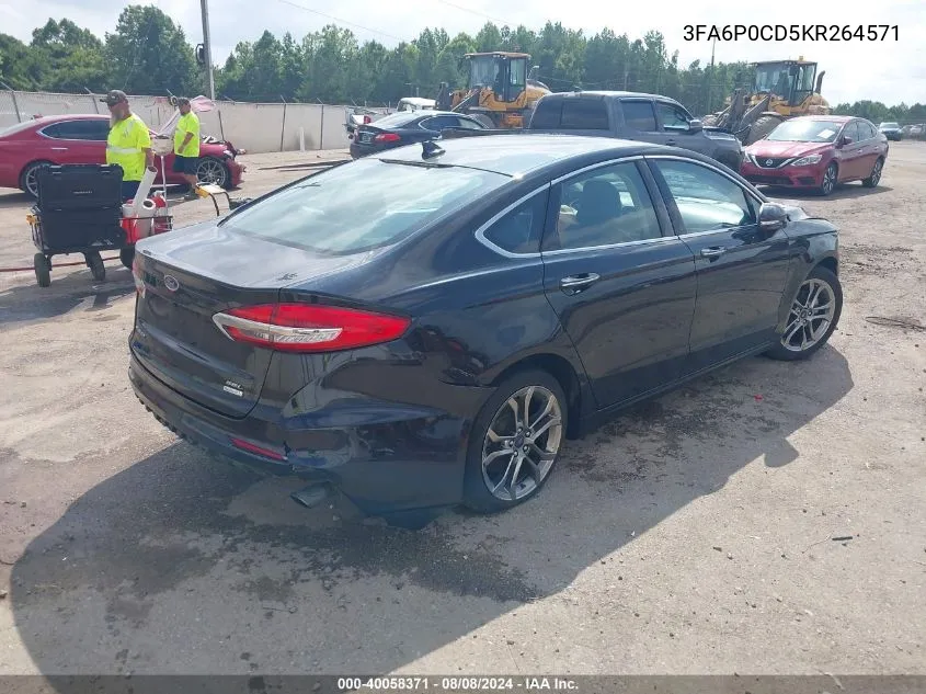 3FA6P0CD5KR264571 2019 Ford Fusion Sel