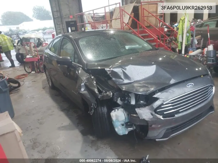 3FA6P0LU9KR262953 2019 Ford Fusion Hybrid Se