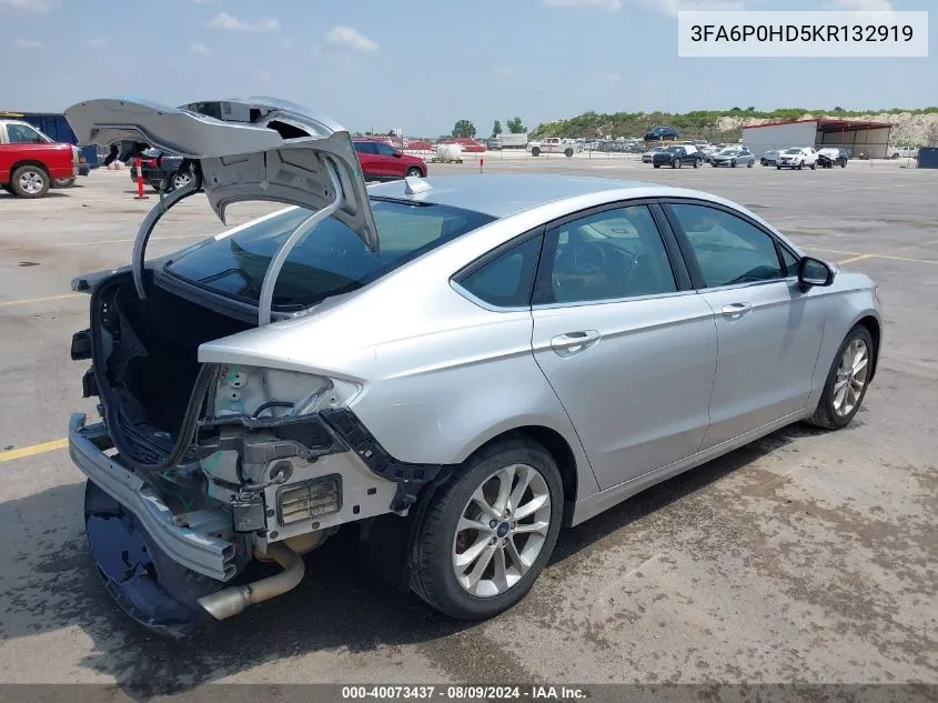 3FA6P0HD5KR132919 2019 Ford Fusion Se