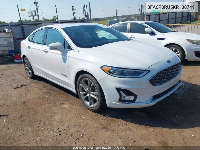 3FA6P0RU5KR138749 2019 Ford Fusion Hybrid Titanium